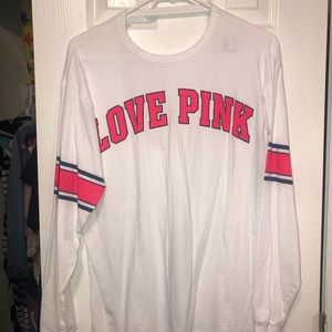 VS Pink long sleeve open back top